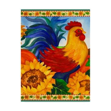 Laurie Korsgaden 'Colorful Rooster Centered' Canvas Art,18x24
